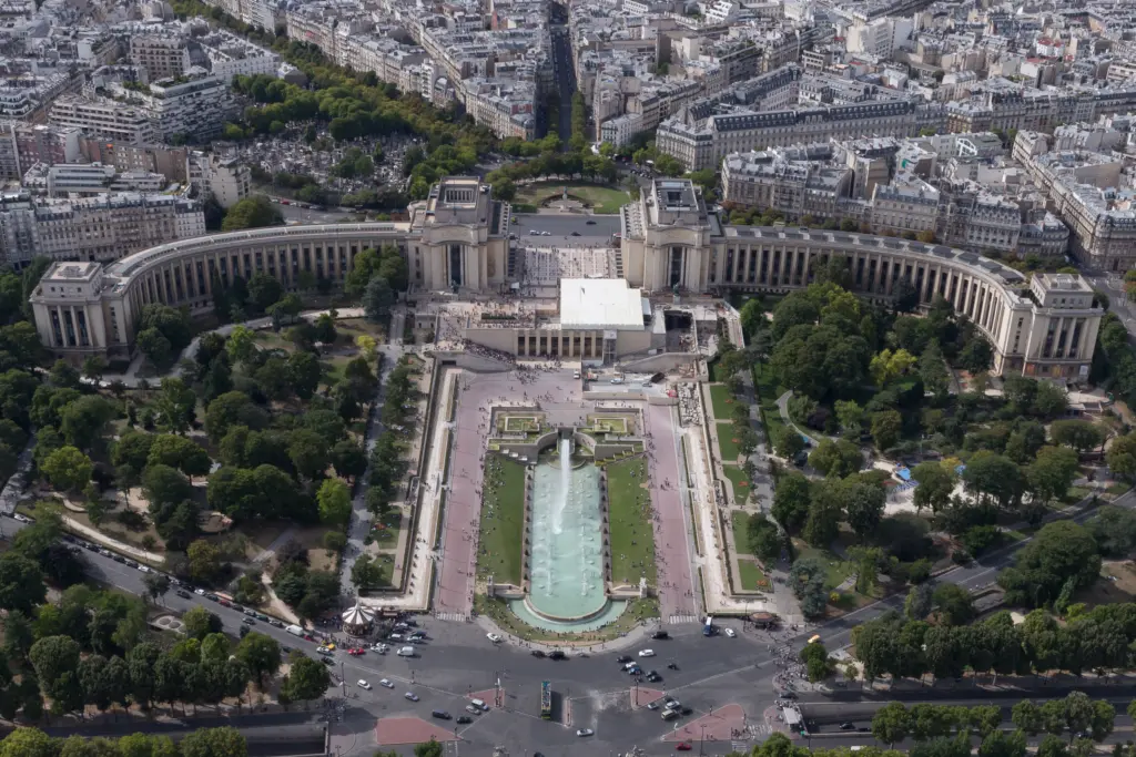 Trocadero Gardens View of Eiffel Tower